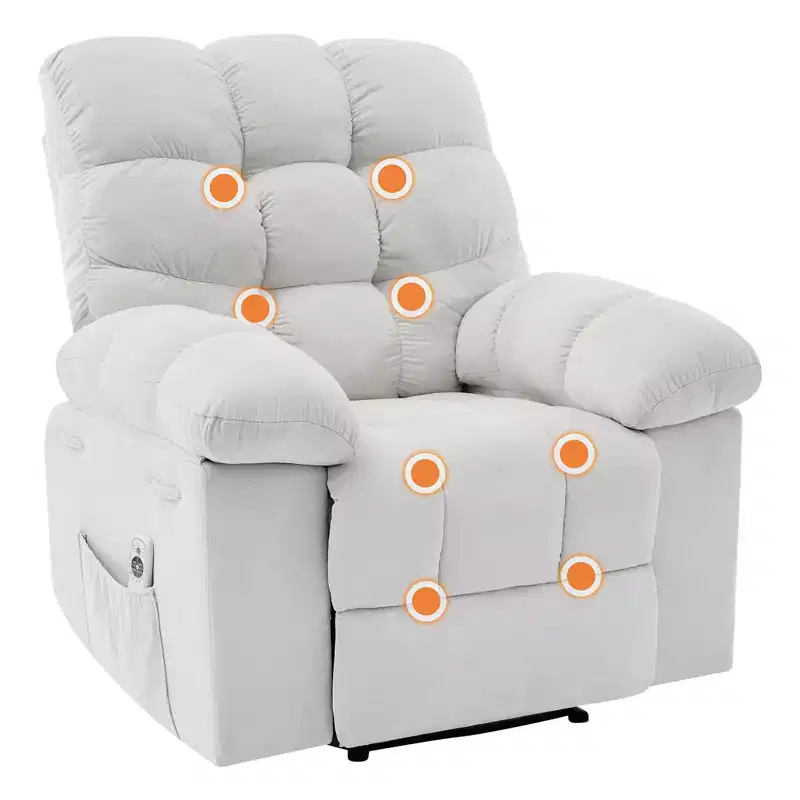 Massage & Heating Recliner Chair for Adults, 150 Manual Oversized Overstuffed Single Sofa, Extra Wide Plush Seat, Living Room & Home Theater