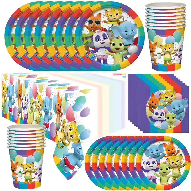 Treasures Gifted Word Party Birthday Supplies Tableware Deluxe Set for 16 Guests