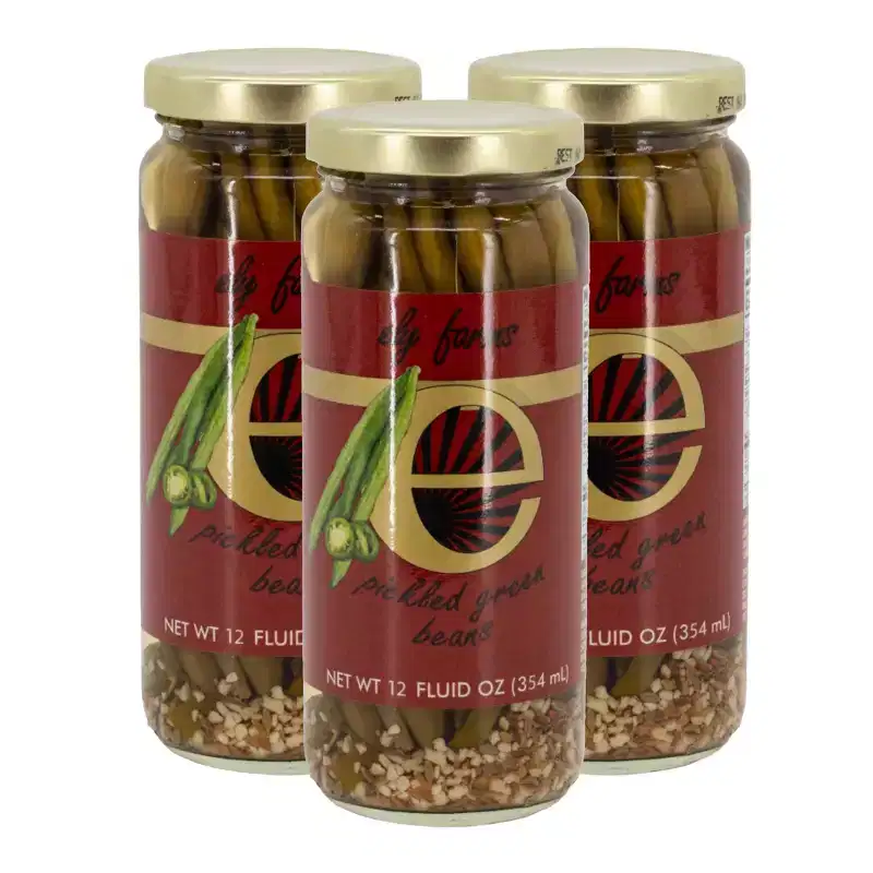 Ely Farms 12 oz Pickled Green Beans - Pack of 3