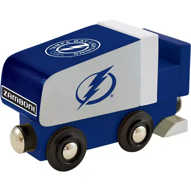 MasterPieces Officially Licensed NHL Tampa Bay Lightning Wooden Toy Zamboni Train Engine For Kids
