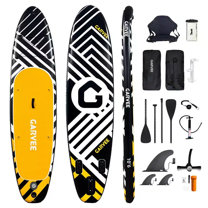 Inflatable Stand Up Paddle Board (SUP) with Premium Accessories, 2-in-1 Paddle, Wide Stable Design, Non-Slip Deck for Adults & Youth