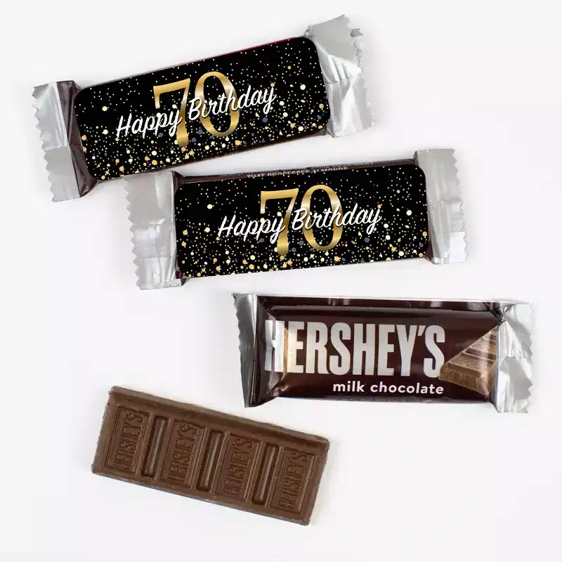 44 Pcs Bulk 70th Birthday Candy Hershey's Snack Size Chocolate Bar Party Favors (19.8 oz, Approx. 44 Pcs)
