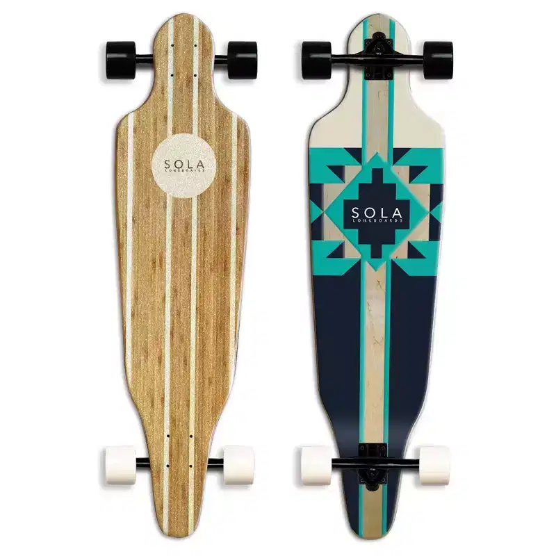 Sola Sports 38.75" Bamboo Premium Graphic Design Complete Longboard Skateboard - Aztec