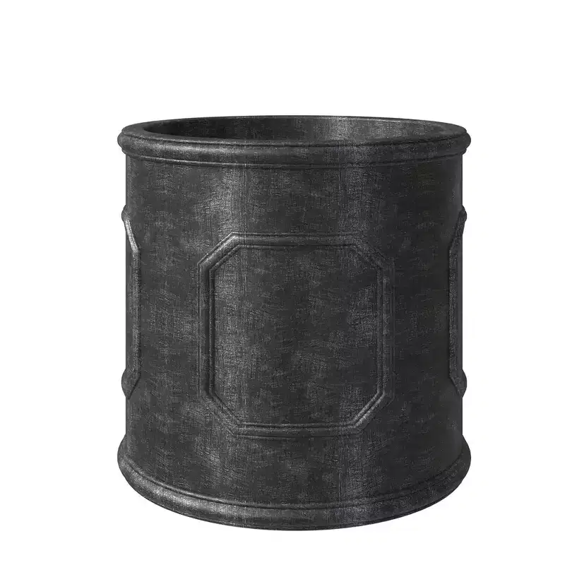 LeisureMod Meadow Round Fiberstone Planter - Lightweight Modern MGO Clay Plant Pot with Drainage - 11, 13, 22