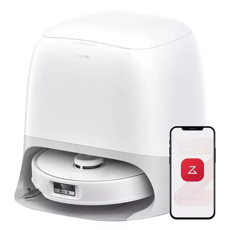 Roborock Qrevo Curv Robotic Vacuum and Mop 6.5" Path White: Multi-Surface, Electric, Tangle-Free, Automatic Height Adjustment, 2.5L Capacity