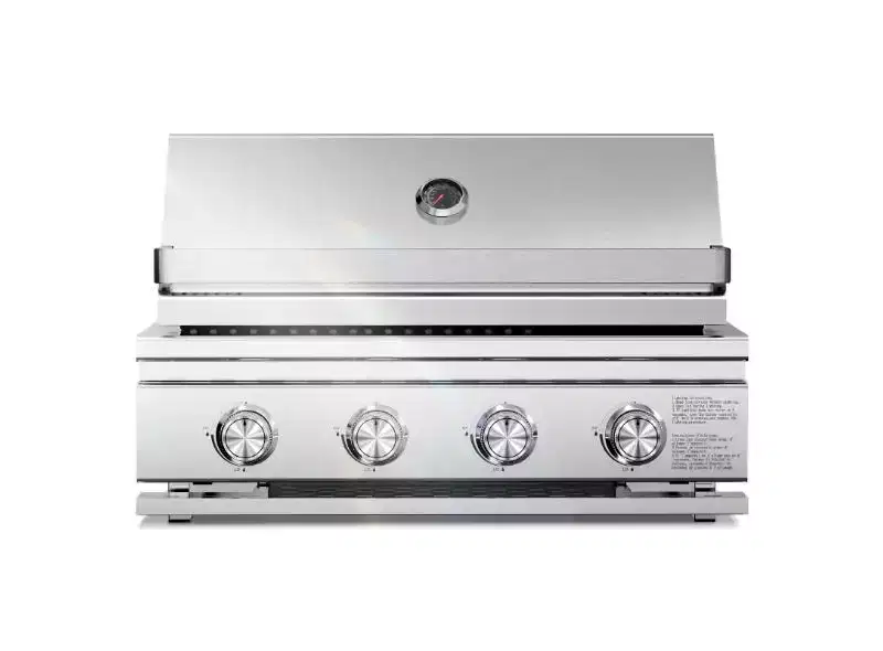 R.W.FLAME 28-Inch Built-In Gas Grill Head, 4-Burner Propane BBQ, 304 Stainless Steel Heavy-Duty Construction, 48000 BTU Outdoor Cooking Grill