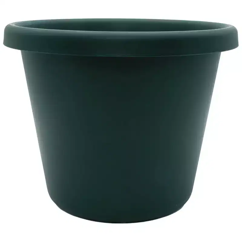 The HC Companies 17 Inch Round Classic Planter - Plastic Plant Pot for Indoor Outdoor Plants Flowers Herbs, Evergreen