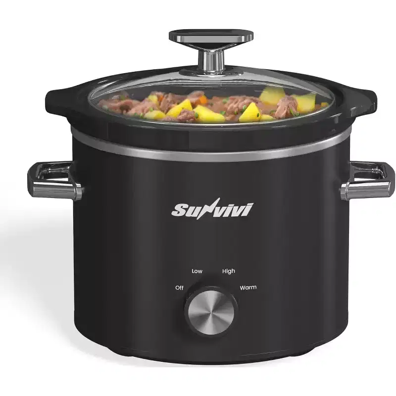 Heynemo 2 Quart Slow Cooker, Small Slow Cooker with Removable Ceramic Pot, Slow Cooker Food Warmer with 3 Heating Settings & Dishwasher Safe