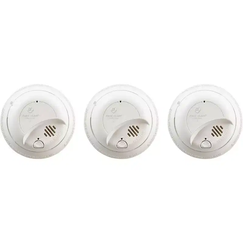 First Alert 9120B Smoke Detector, Hardwired Alarm with Battery Backup, 3-Pack