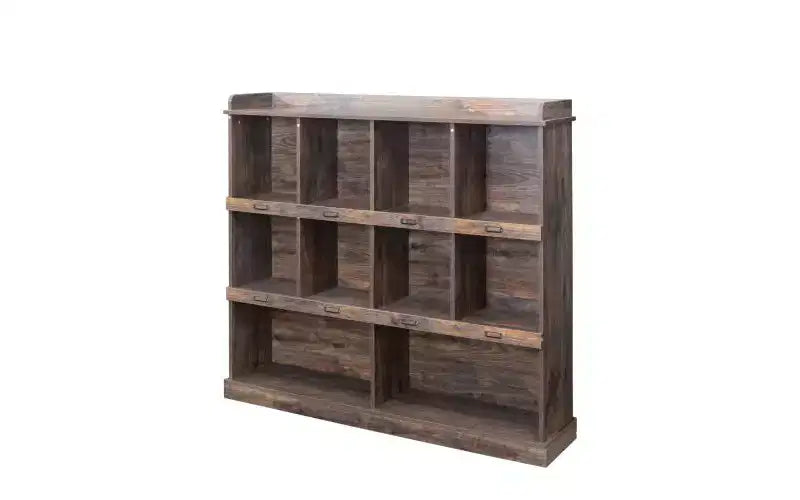 10-Shelf Open Bookcase with Cubbyhole Storage, Large Display Cabinet for Living Room