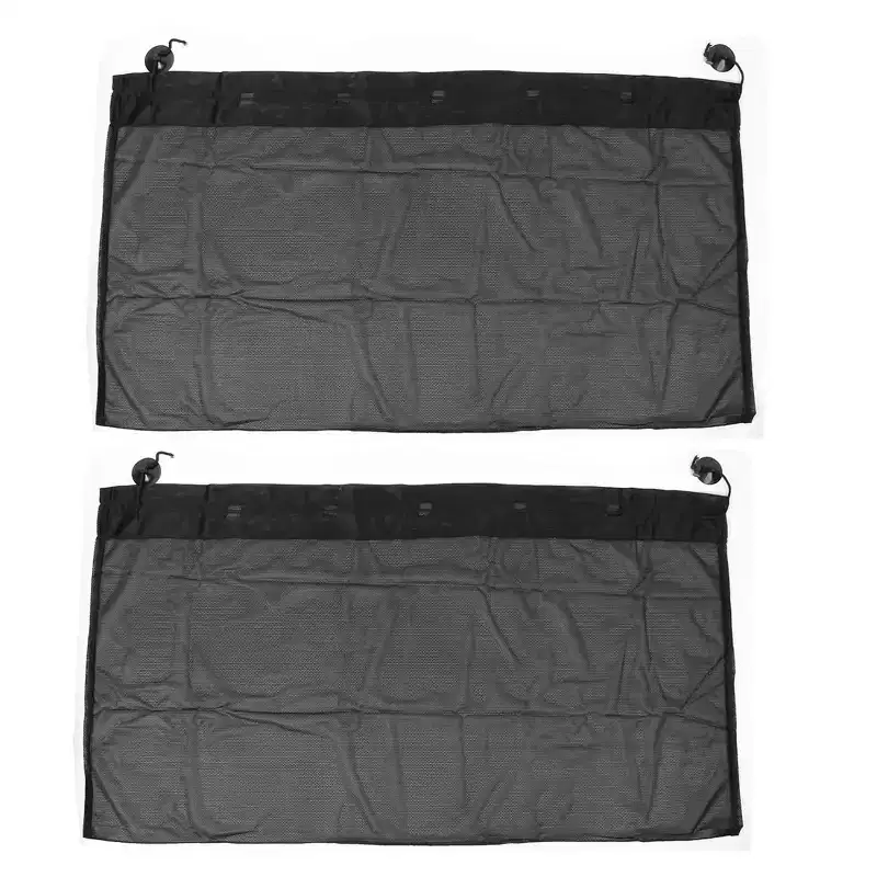 Unique Bargains Auto Car Window Side Folding Sun Shade Mesh 40 x 20 Black 2 Pcs