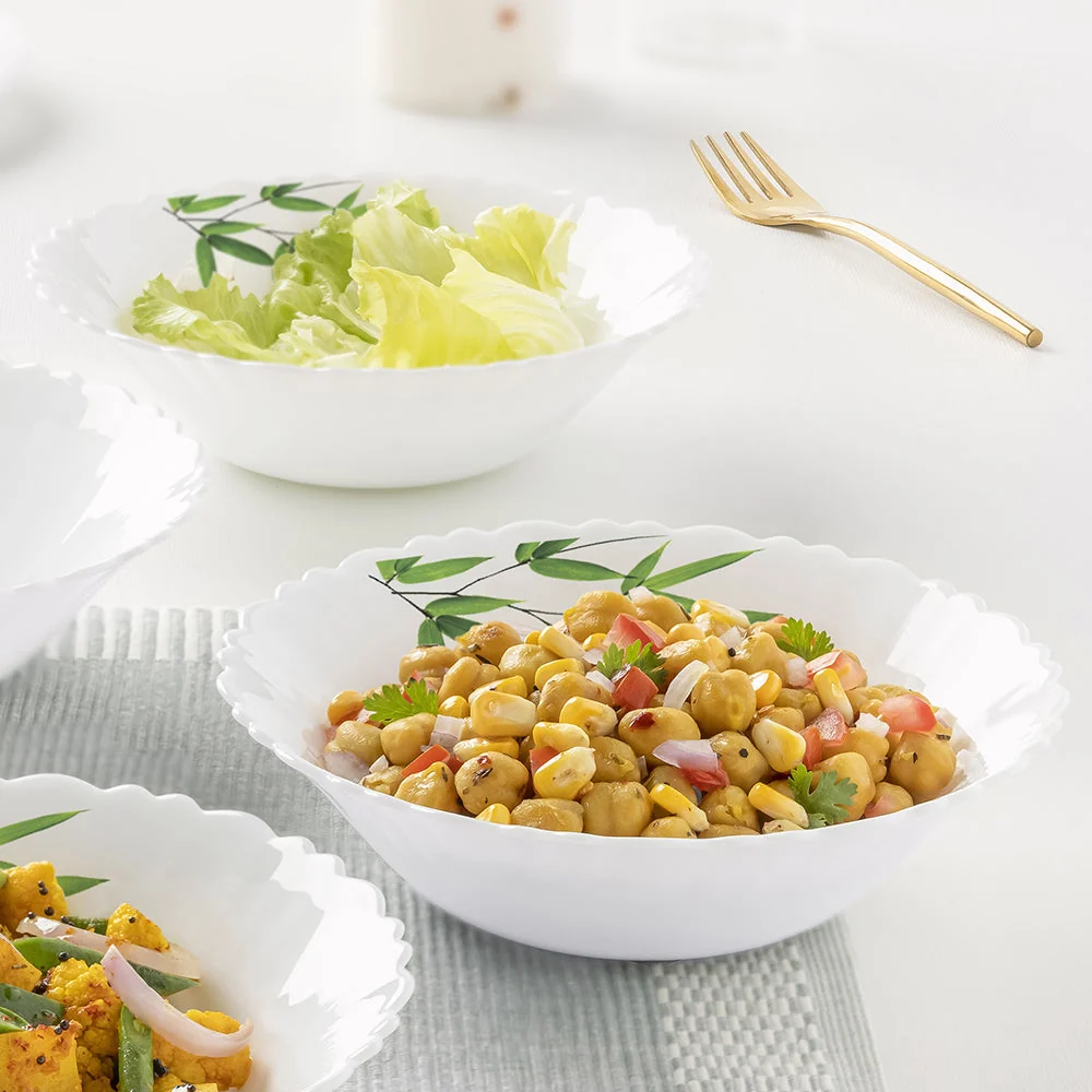 Green Bamboo Leaves Multipurpose Bowl Set &ndash; 2 pcs