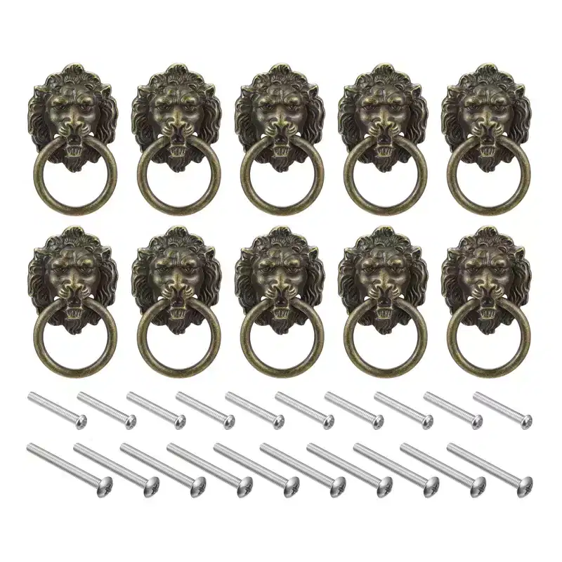 Unique Bargains Zinc Alloy Furniture Cupboard Suitcase Lion Head Pulls Knob