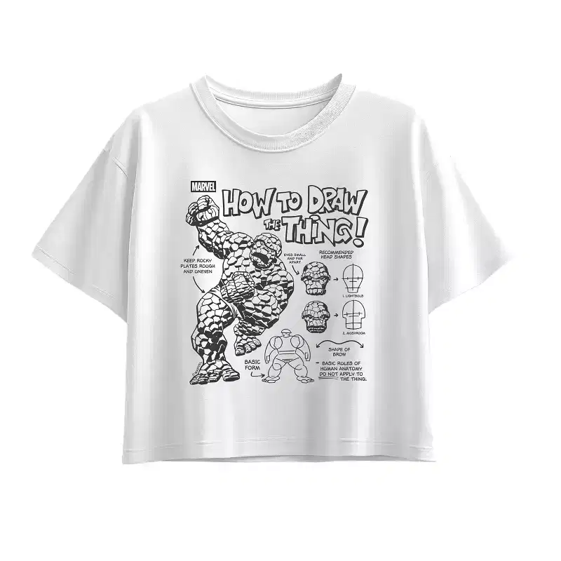 Girls' - Fantastic Four - Fantastic Four How To Draw The Thing Short Sleeve Boxy Graphic T-Shirt
