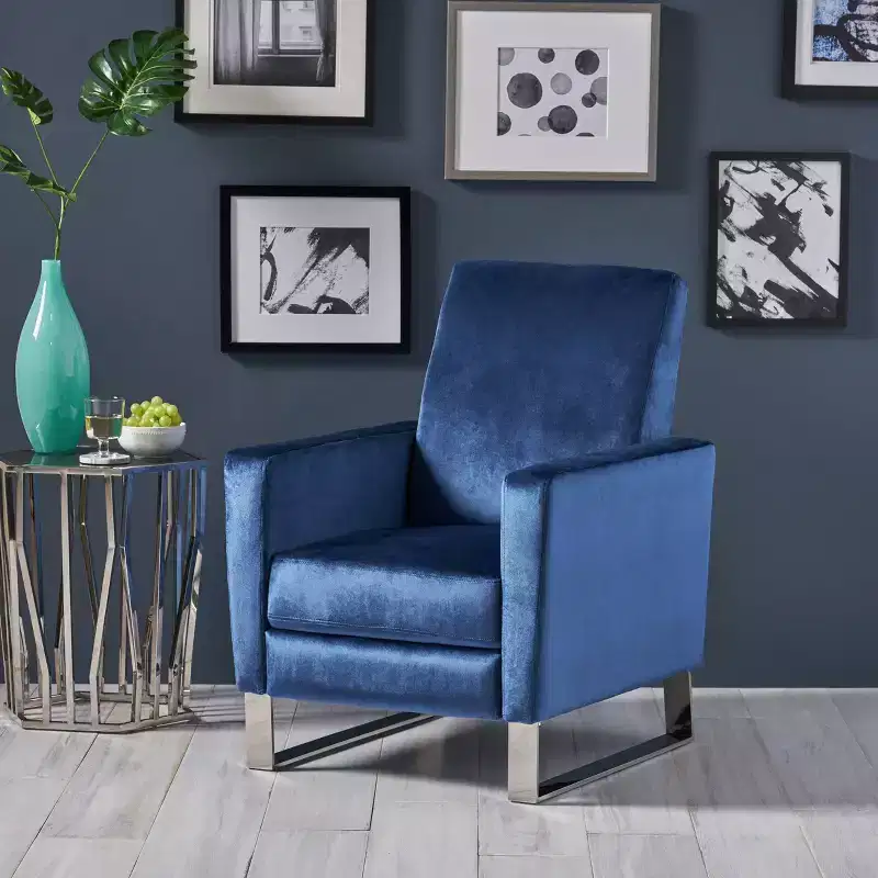 Modern Push-Back High Leg Recliner Chair &ndash; Brightwood Style, Upholstered