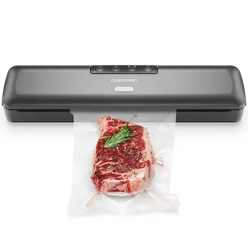 Chefman Vacuum Sealer Machine, Ideal for Sous Vide and Storage, Vacuum Sealer Bags Included - Black
