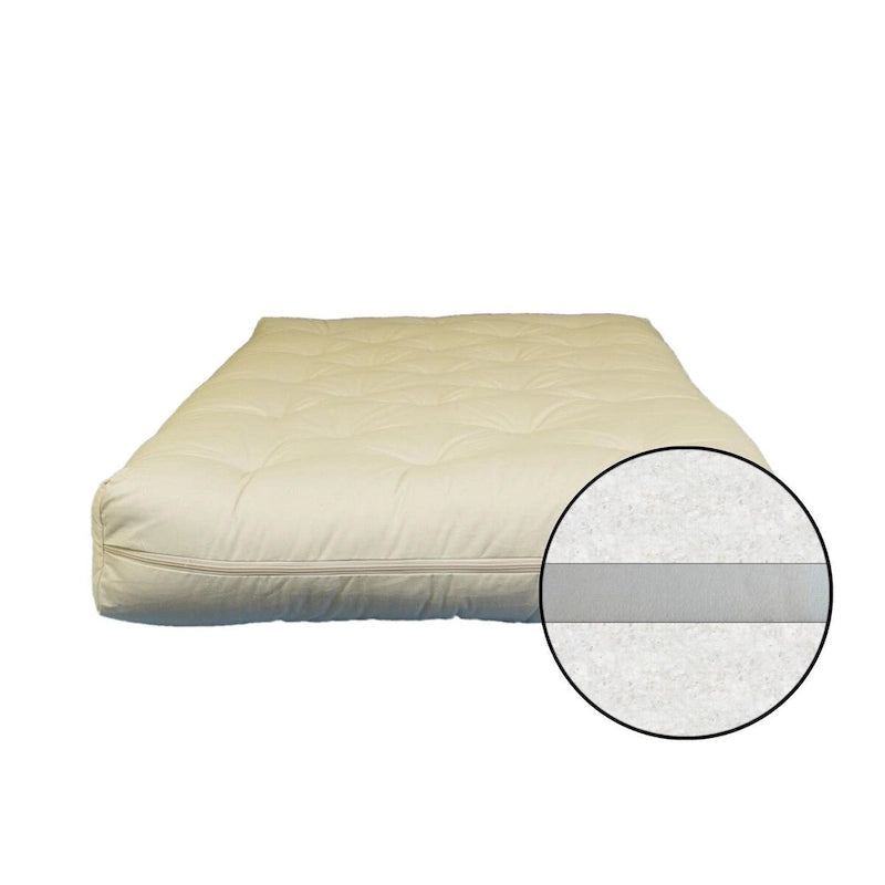 Cotton & Foam Futon Mattress &ndash; Natural, Handcrafted, GREENGUARD Gold Certified, Twin / Full / Queen