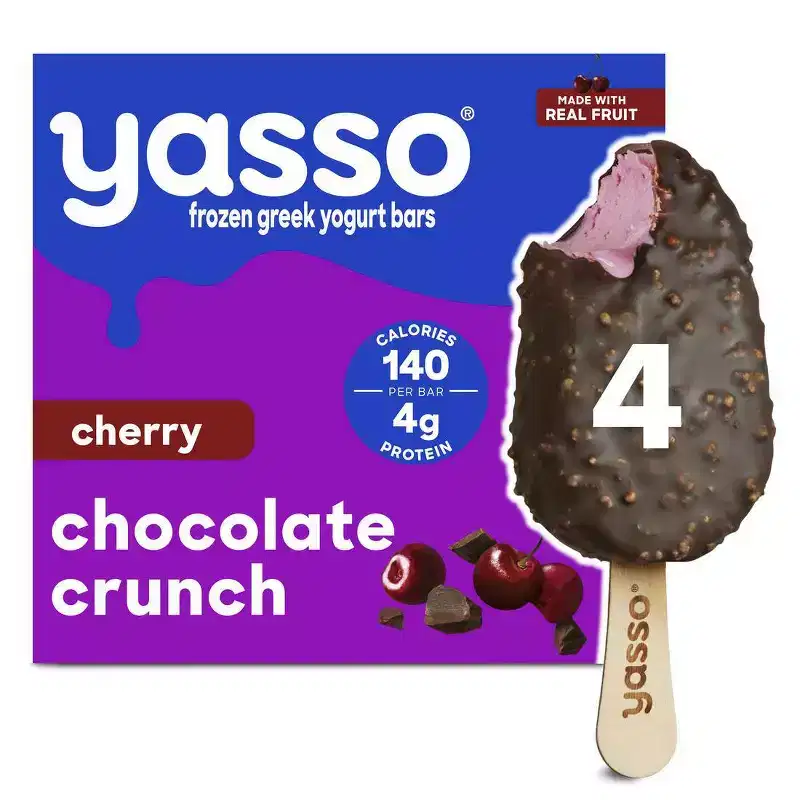 Yasso Frozen Greek Yogurt Cherry Chocolate Crunch - 10.6 fl oz/4ct