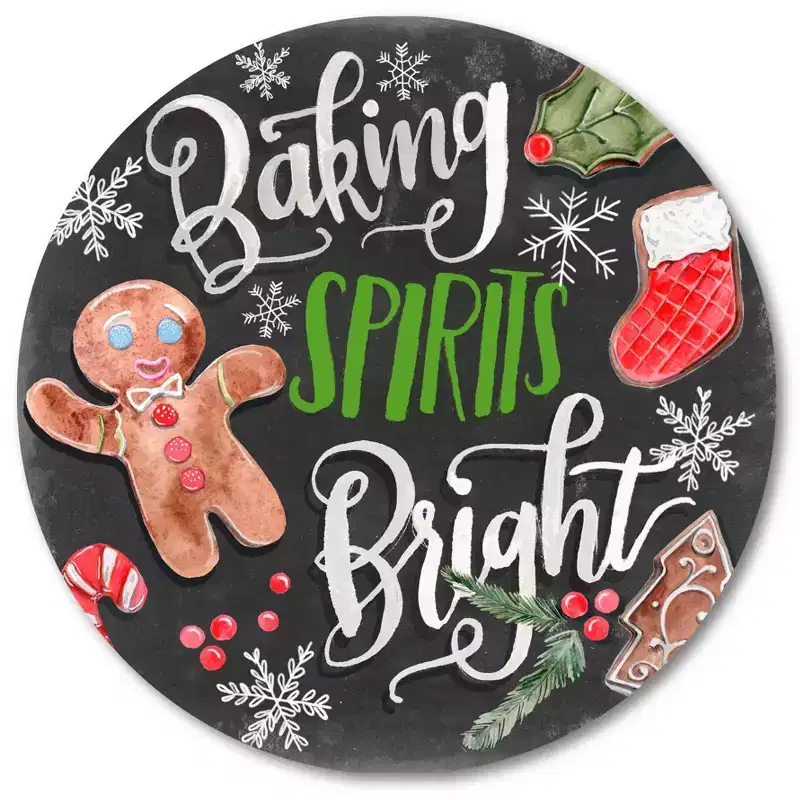 Baking Spirits Bright I Circular Wood Dcor