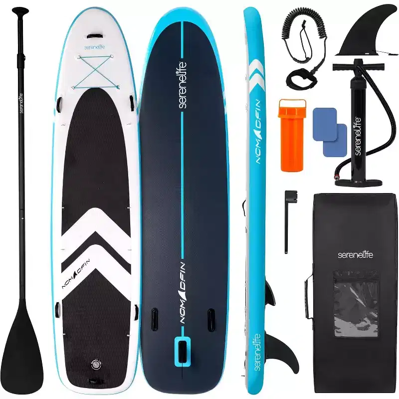 Inflatable Stand-Up Paddleboard for Adventure with Non-Slip Surface, 2 Adults + 1 Child Capacity, Easy to Inflate