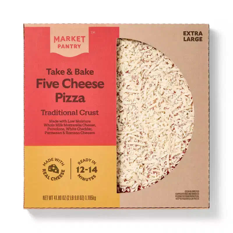 Take and Bake Five Cheese Traditional Crust Pizza 16" - 41.8oz - Market Pantry™