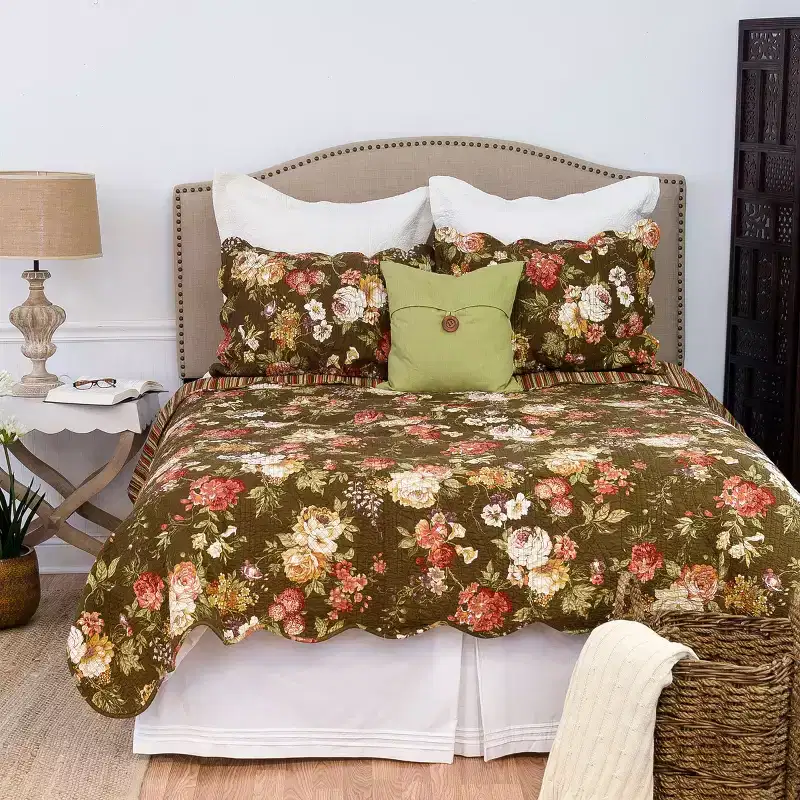 C&F Home Koren Floral Flowers Full/Queen Quilt Reversible Bedspread