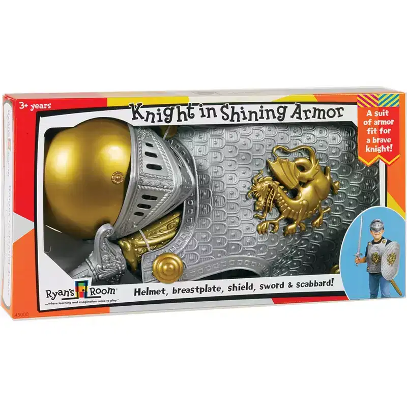 Small World Toys Ryan's Room Knight in Shining Armor Dress-Up Costume, Silver
