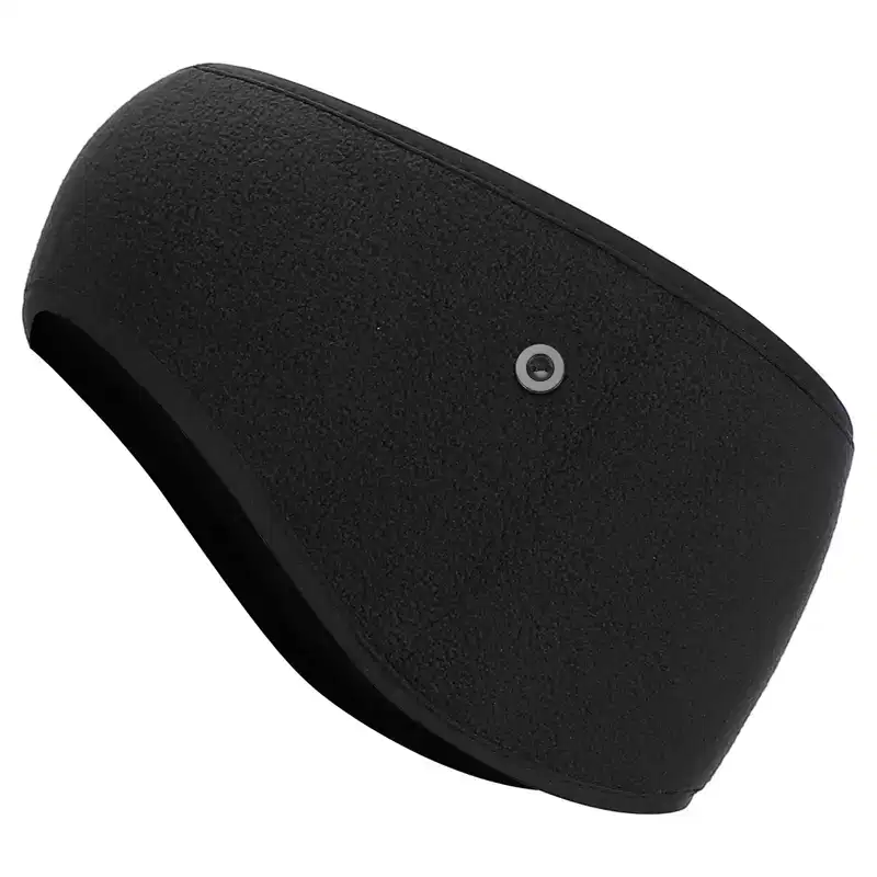 Unique Bargains Polar Fleece Winter Running Sweatband with Button Ear Warmer Headband