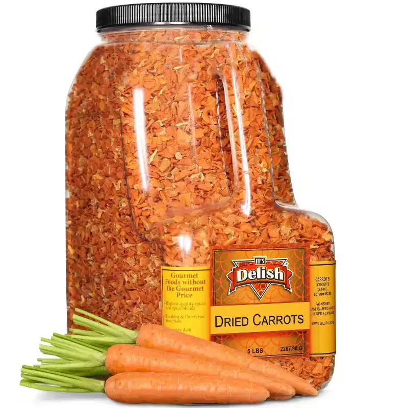 Dried Carrots by Its Delish, 5 lbs Bulk Restaurant Gallon Size Container Jug with Handle