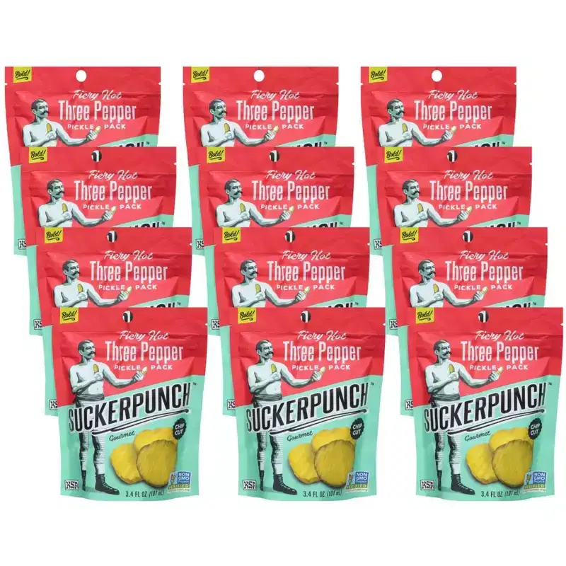 Suckerpunch Three Pepper Fire Pickle Chip - Case of 12/3.4 oz