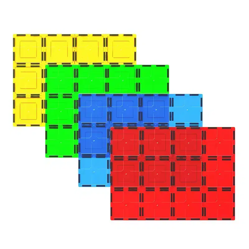 PICASSO-TILES Stabilizer Base for Magnetic Tiles  Large 4PCS Construction STEM Building Blocks Educational Toy