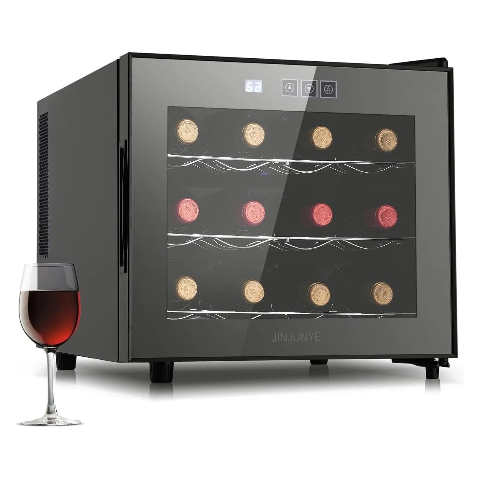 12- Bottle Wine Cooler Refrigerator,Mini Wine Cellars(54-66&deg;F),Countertop Wine Cooler with Digital Temperature Control