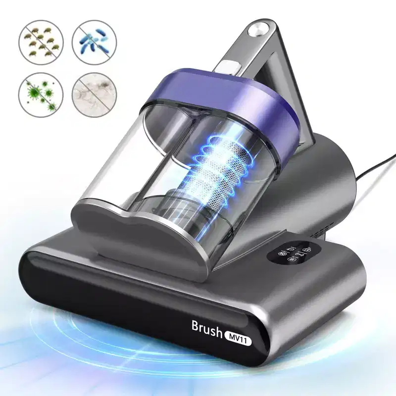 MAMNV Mattress Vacuum Cleaner for Bed with UV-C Lights, 16Kp HEPA Filter Handheld Vacuums with Heating & Ultrasonic & Anion, Double-Cup, Purple