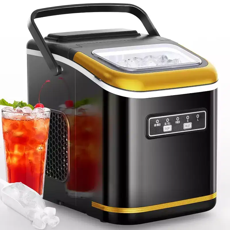 ZAFRO Ice Makers Countertop, Portable Ice Machine with Carry Handle, 26.5lbs/24Hrs, 6Mins/9 Ice Cubes, Self-Cleaning Countertop Ice Maker