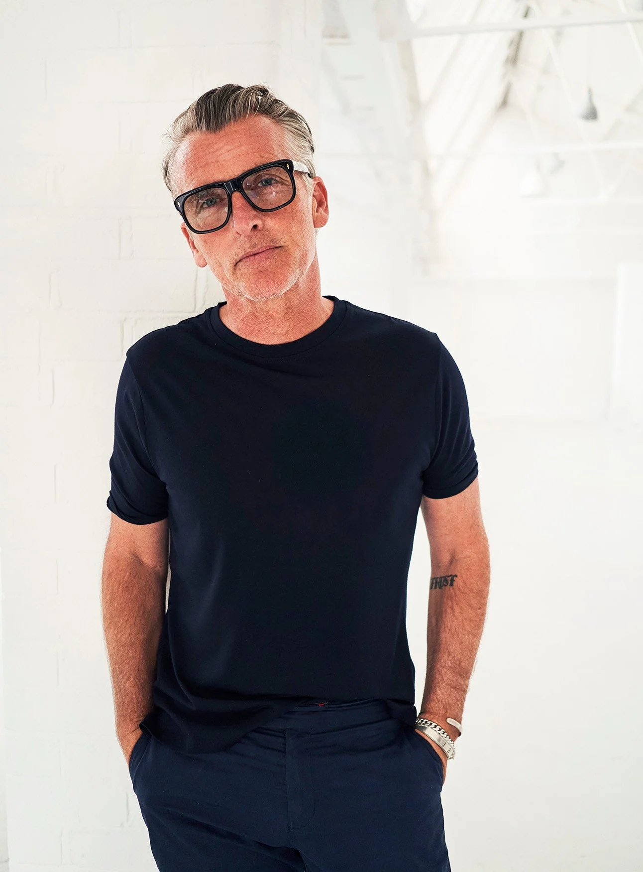 Merino Wool Jersey Navy T-Shirt