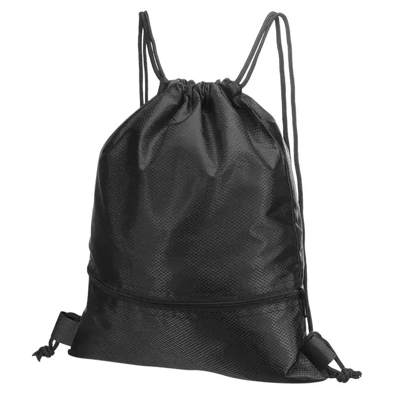 Unique Bargains Waterproof Adjustable Zip Pocket Drawstring Backpack Bags for Women Men