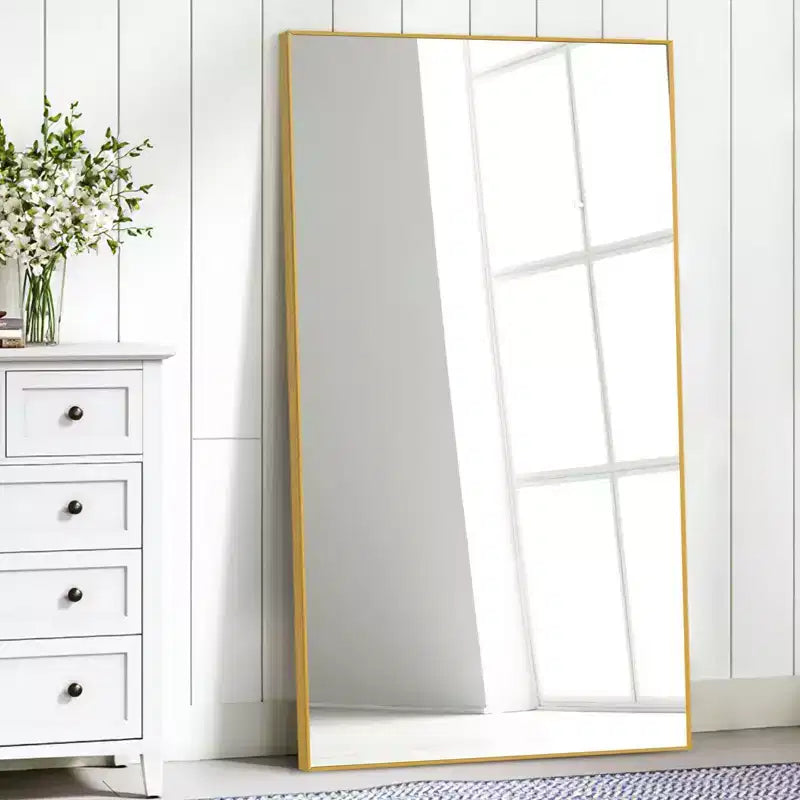 51x31 Inch Aluminum Frame Rectangle Full Length Mirror Without Stand
