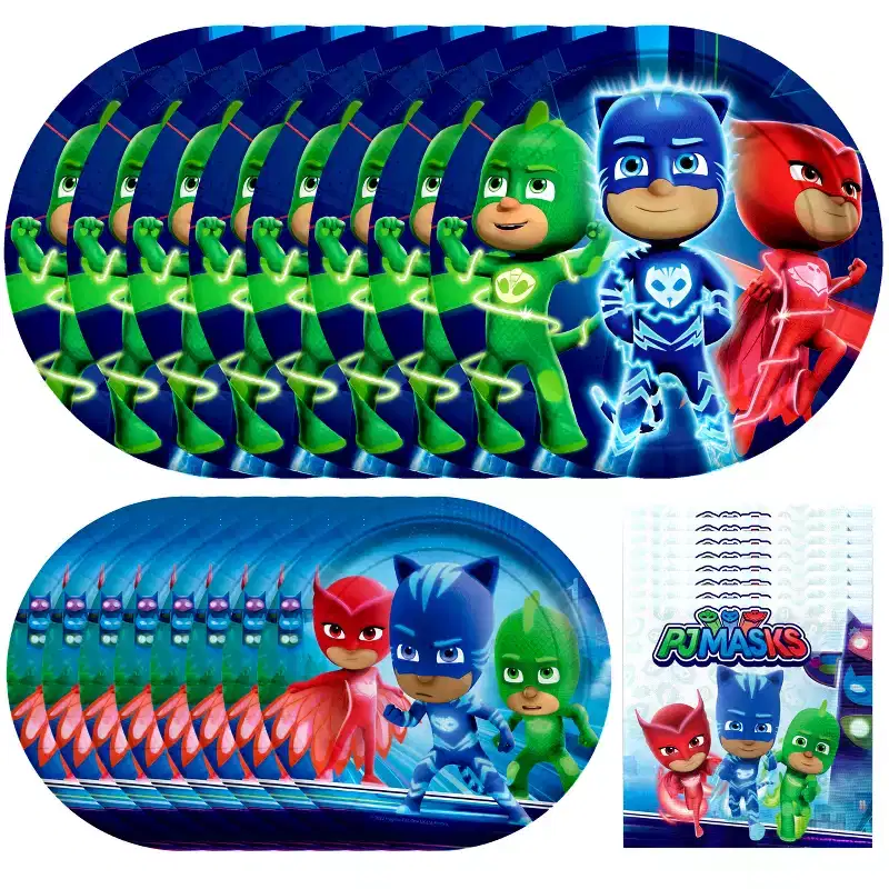 Treasures Gifted PJ Masks Party Tableware Starter Set for 24 Guests