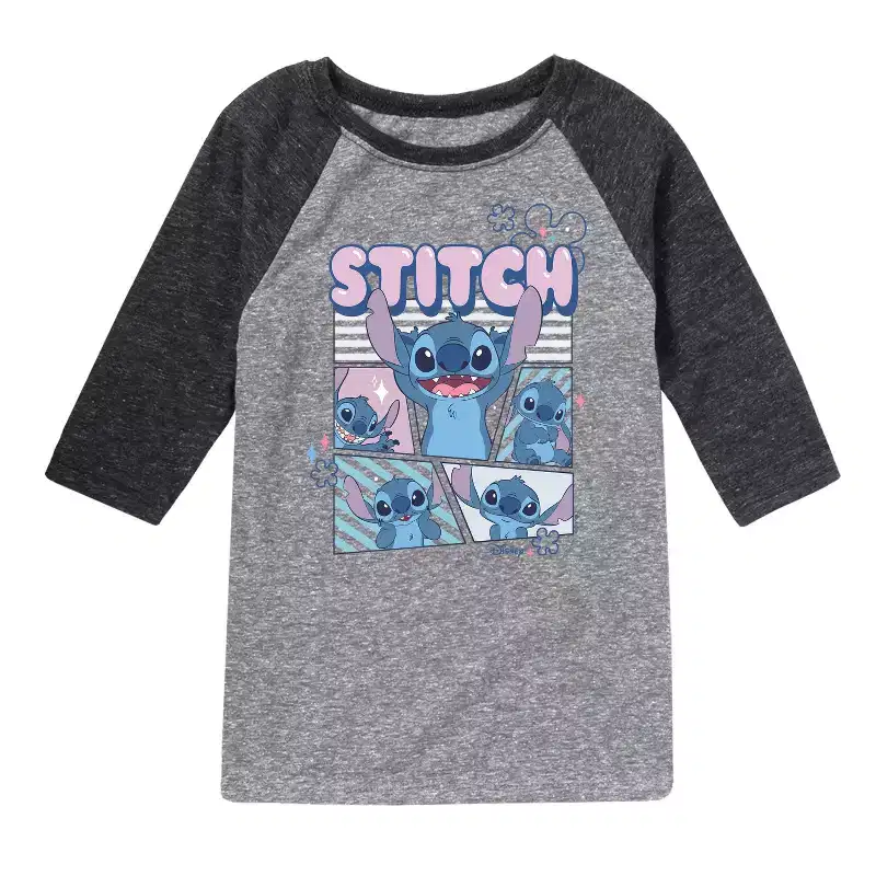 Boys' - Disney - Moods Of Stitch Raglan Graphic T-Shirt