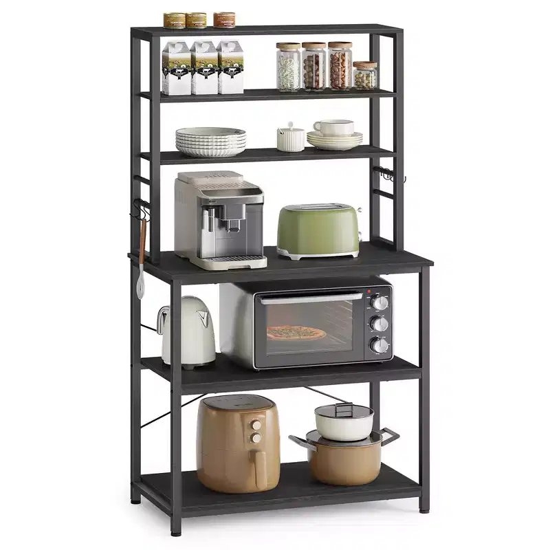 Baker's Rack Microwave Oven Stand &ndash; Kitchen Tall Utility Storage Shelf