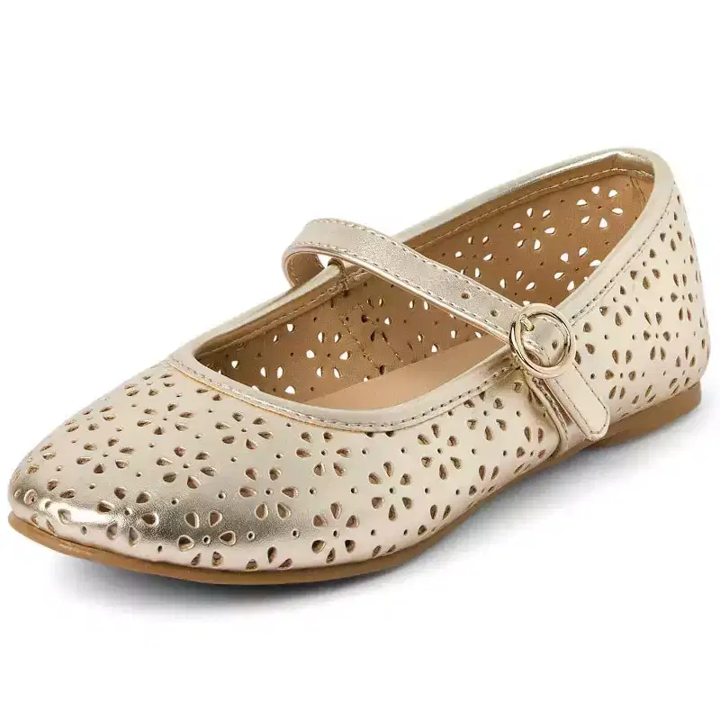 The Children's Place Girls Metallic Perforated Ballet Flats