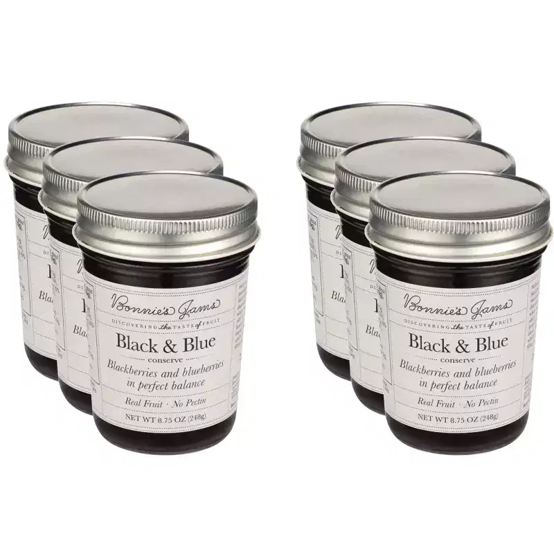 Bonnie's Jams Black & Blue Conserve - Case of 6 - 8.75 oz