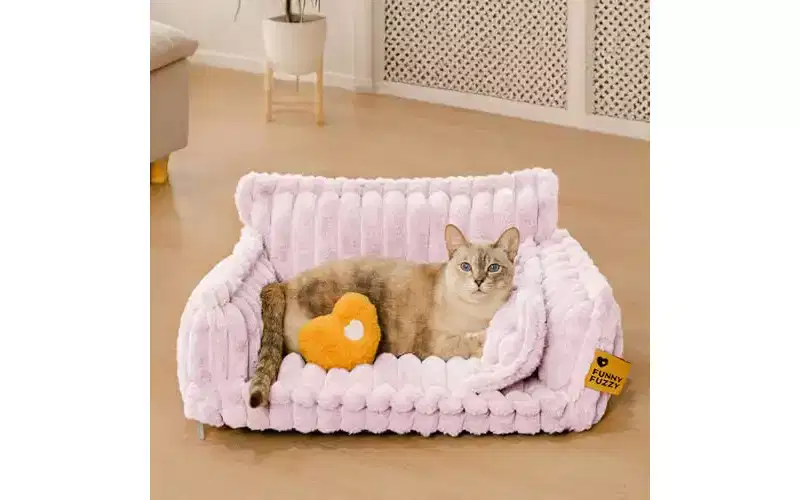 FUNNY FUZZY Dog Bed for Medium Large Dogs - Orthopedic Dog Sofa with Removable Washable Cover and Anti-Slip Bottom