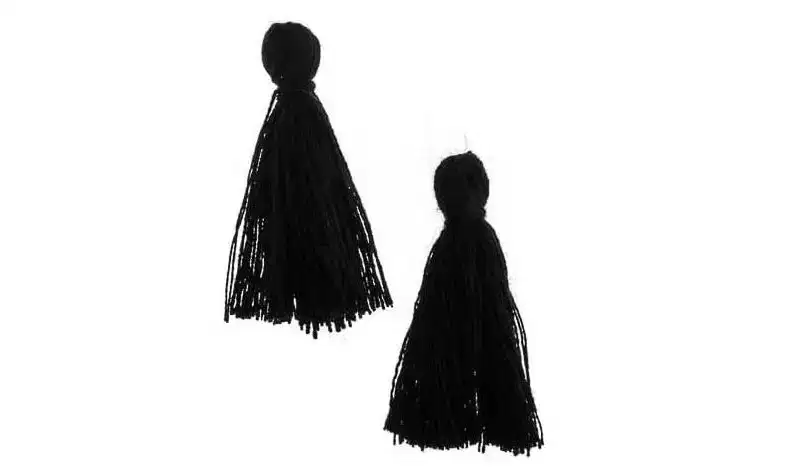 John Bead 1in Black Cotton Tassels Ornament for DIY Crafts Party Decorations, 20pcs
