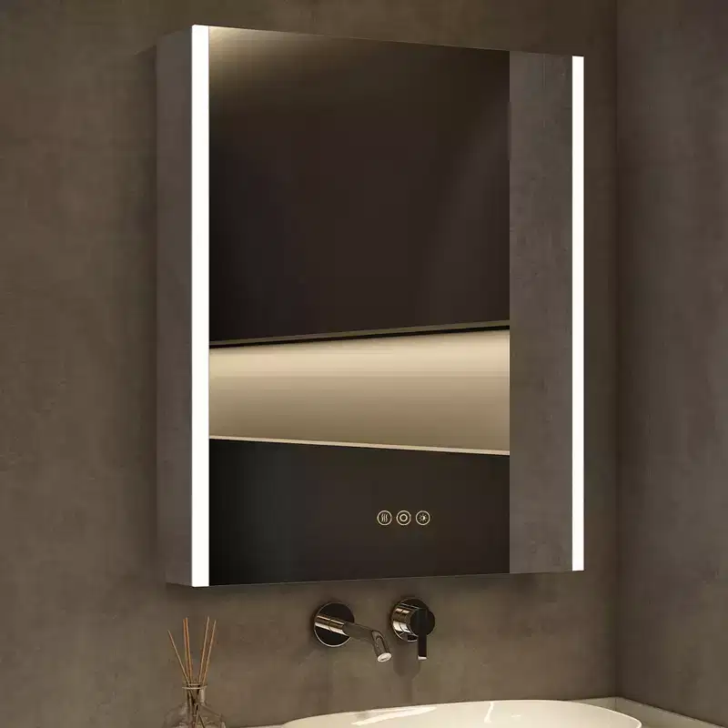 LED Medicine Cabinet with Mirror & Lights �C Recess/Wall Mount, Anti-Fog, Dimmable