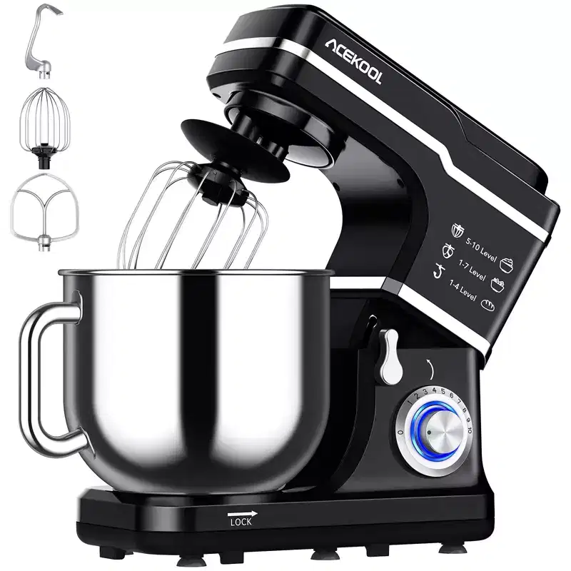 Stand Mixer, 7.5 Qt. 660W 10-Speed Electric Kitchen Mixer with Dishwasher-Safe Dough Hooks, Beaters, Wire Whip & S plash Guard for Most Home Cooks