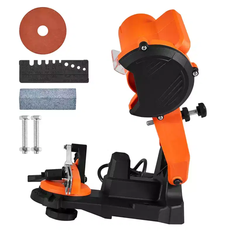 VEVOR Electric Chainsaw Sharpener, 85W Bench Saw Chain Sharpener 5000RPM, Professional Chainsaw Sharpening Tool with 2 Grinding Wheels, Orange&Black