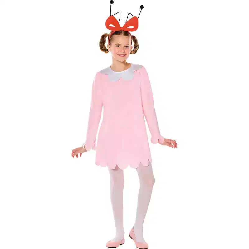Inspirit DesignsDr. Seuss Girl's Cindy Lou Who How the Grinch Stole Christmas Halloween Costume Dress - Pink 14-16