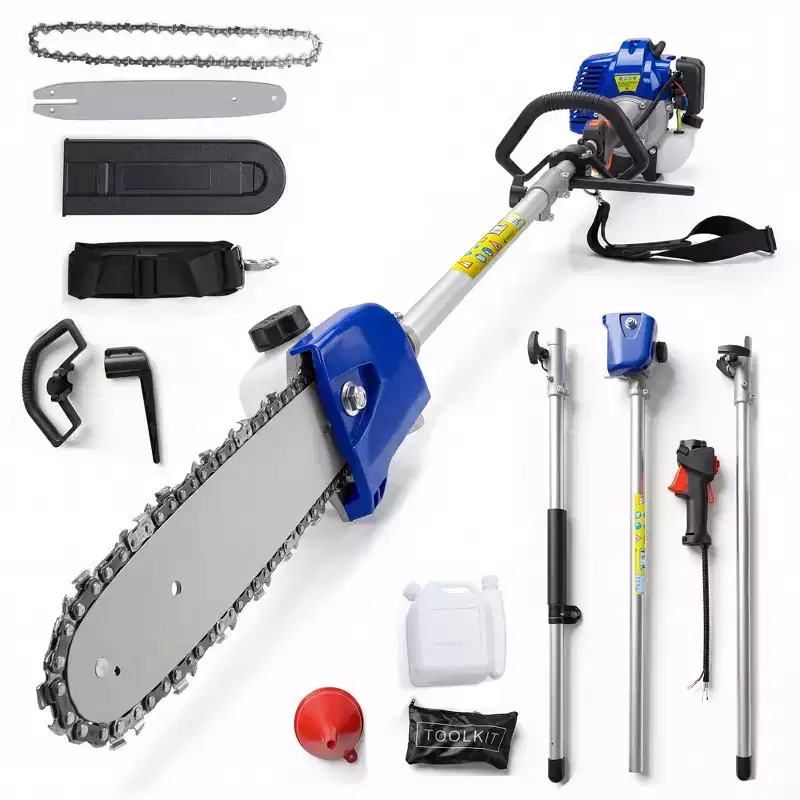 Gas Powered Pole Saw, 2-Stroke Gas Powered Pole ChainSaw, 12-Inch Cutting Bar, Can Trim Branches Up to 16 Ft Long, Equipped , for Tree Trimming