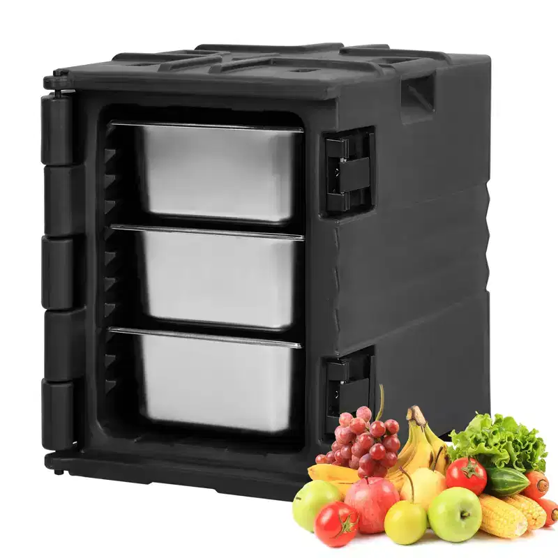 COZONY Insulated Food Pan Carrier, 95 Qt Hot Box Double Buckles Front Loading Stackable for Catering